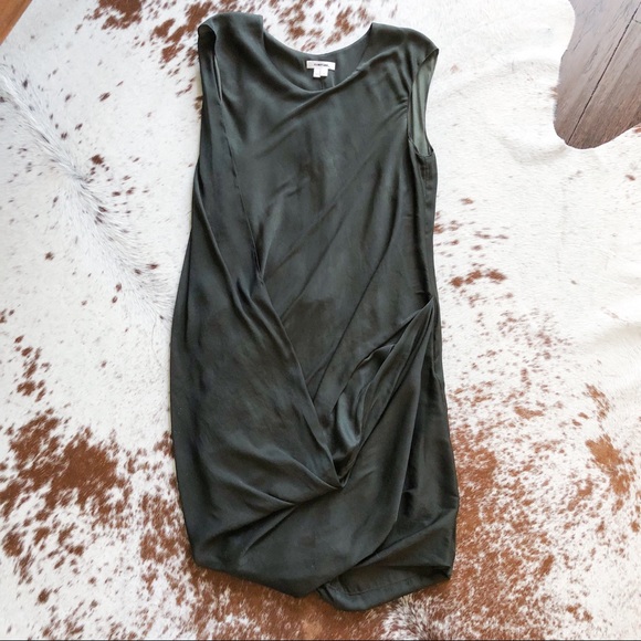 Helmut Lang Dresses & Skirts - Helmut Lang dark green sleeveless draped dress